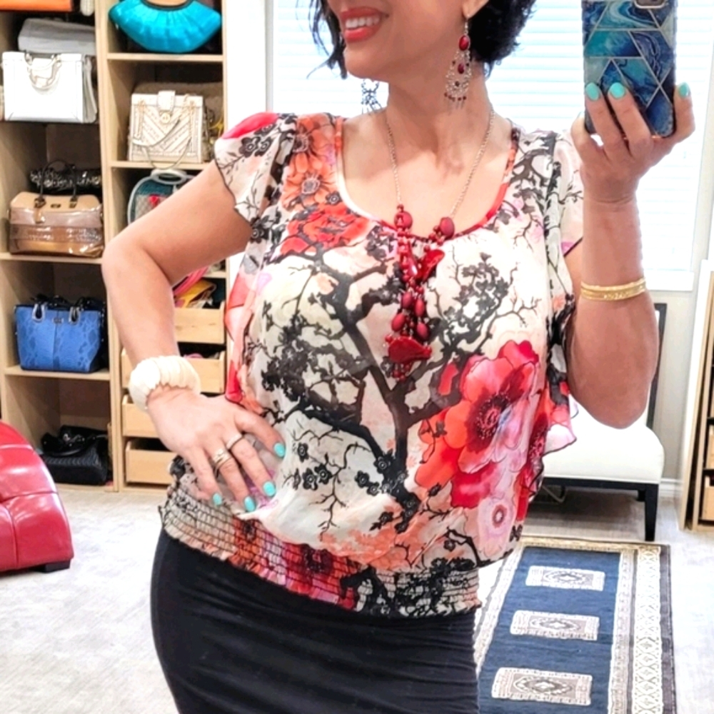 Gorgeous Wrapper butterfly sheer top